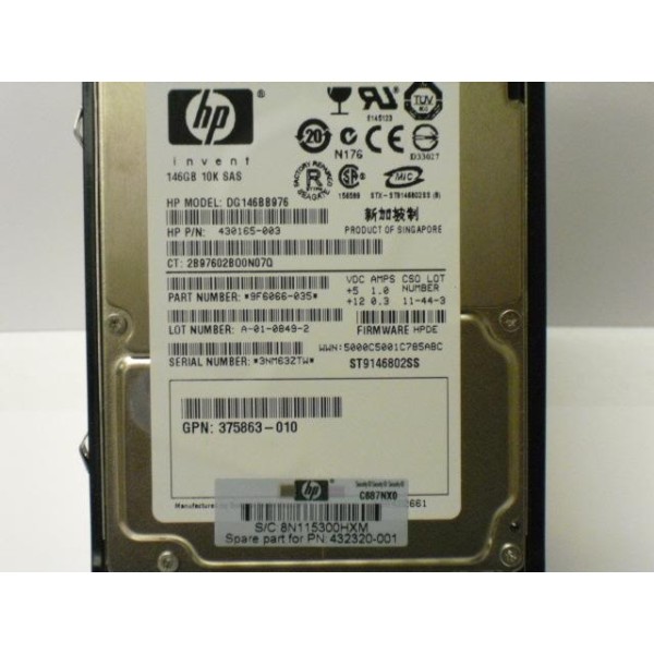 Hard Drive HP 431954-003 SAS 2.5" 146 Gigas 10 Krpm