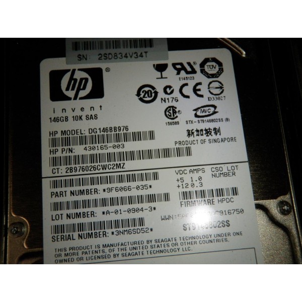 Hard Drive HP 418399-001 SAS 2.5" 146 Gigas 10 Krpm