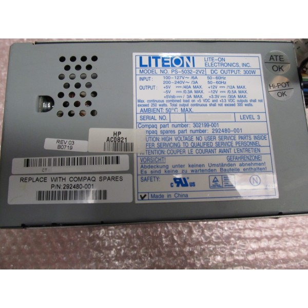 Alimentation pour Hp Proliant ML310 G1 Ref : 292480-001