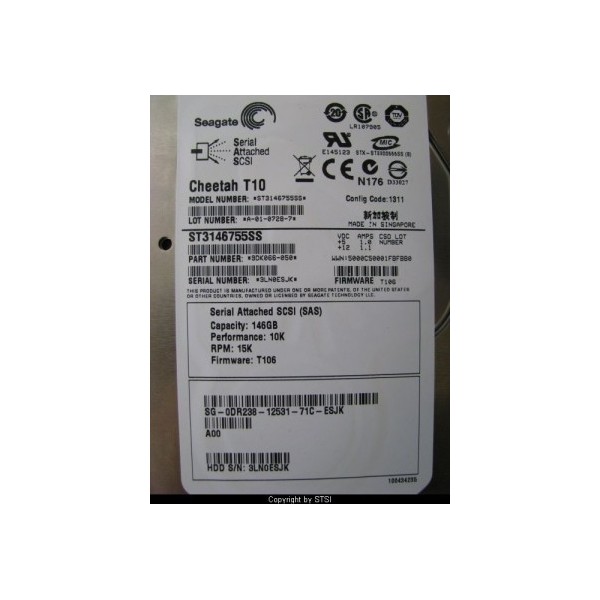 Hard Drive DELL 0DR238 SAS 3.5" 146 Gigas 10 Krpm