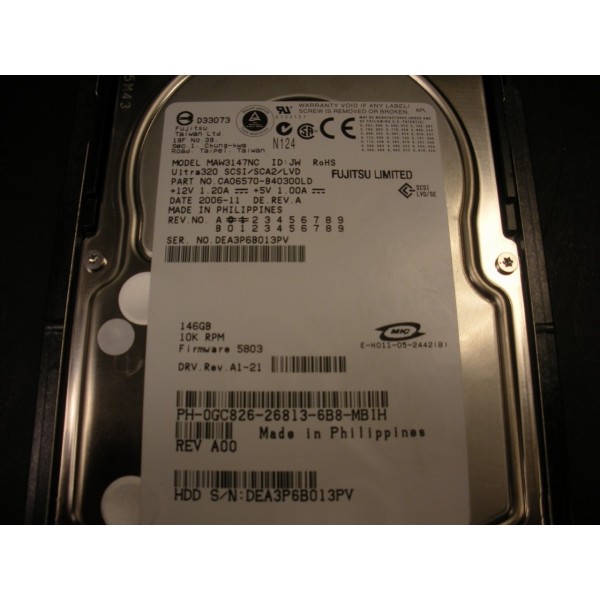 Disco Duro DELL 0GC826 SCSI 3.5" 146 Gigas 10 Krpm