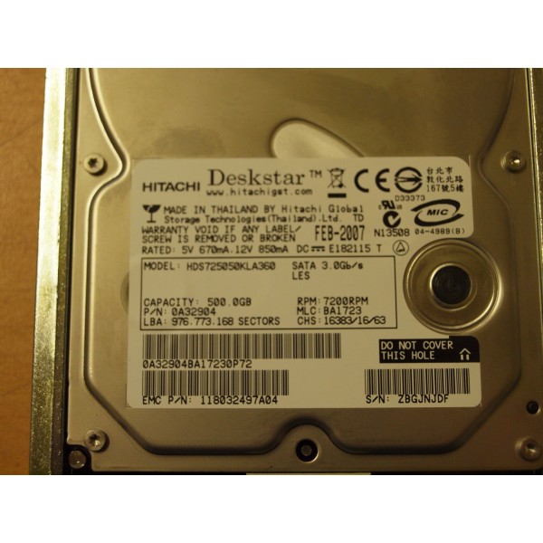 Disque Dur Dell/Emc Fibre 3.5 7200rpm 500 Gb : DY128