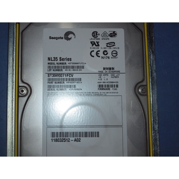 Disco Duro EMC 0F198G FIBRE 3.5" 300 Gigas 15 Krpm