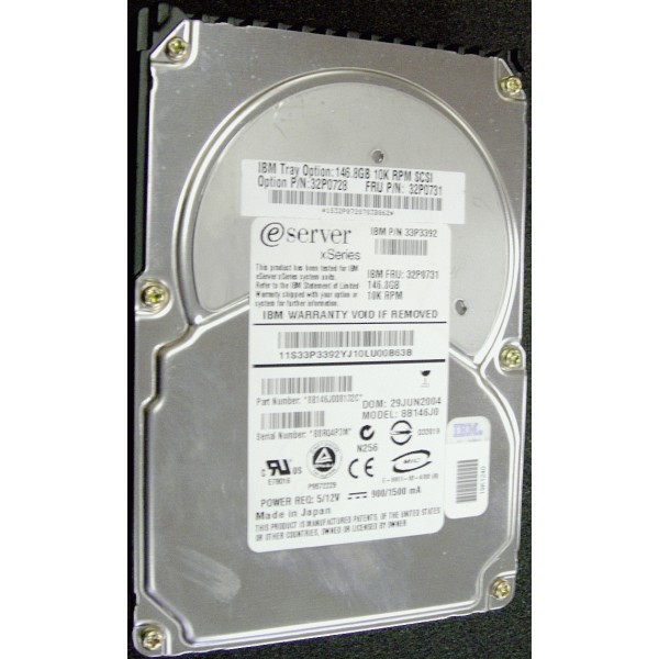 Hard Drive IBM 32P0731 SCSI 3.5" 146 Gigas 10 Krpm