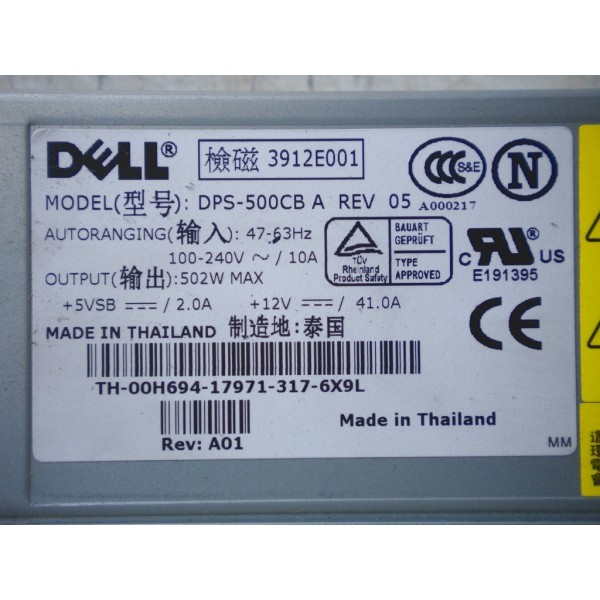 Fuente de Alimentacion DELL DPS-500CB para Poweredge 2650