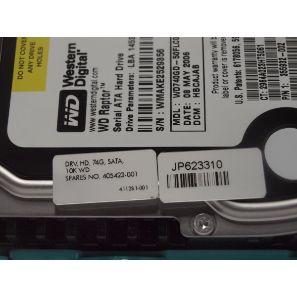 Disco Duro HP 405423-001 SATA 3.5" 74 Gigas 10 Krpm