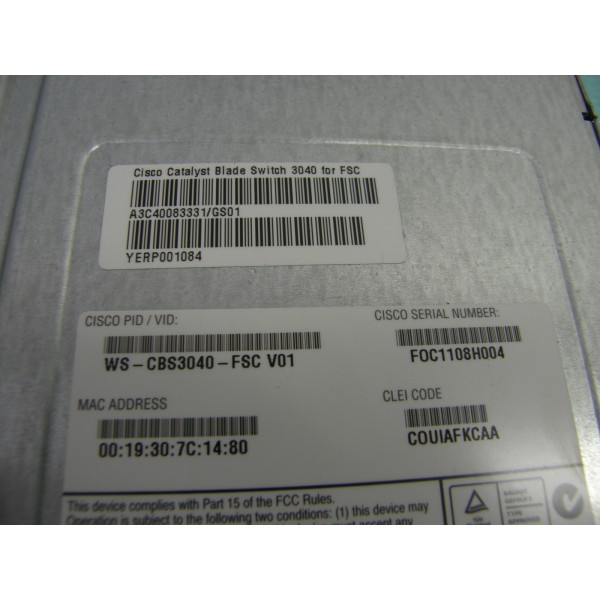 Switch CISCO WS-CBS3040-FSC 0 0 0