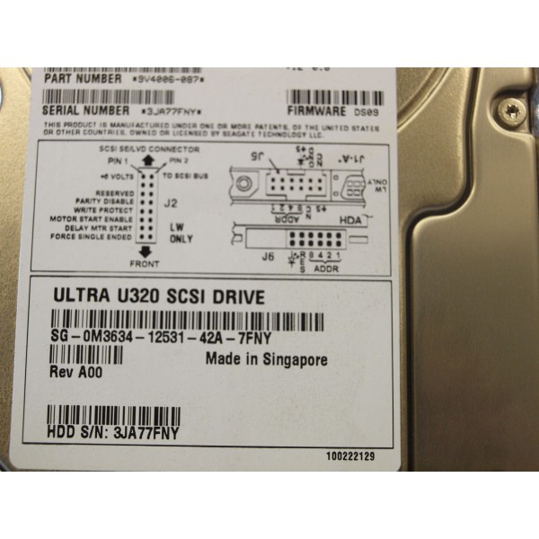 Hard Drive DELL M3634 SCSI 3.5" 36 Gigas 10 Krpm