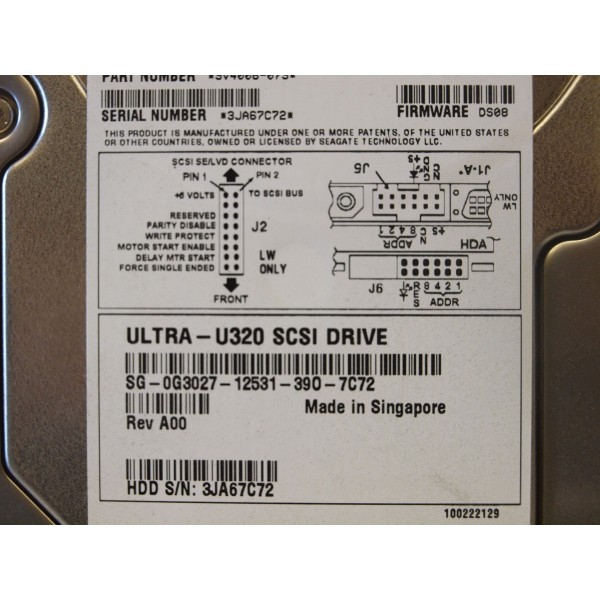 Disco Duro DELL G3027 SCSI 3.5" 36 Gigas 10 Krpm