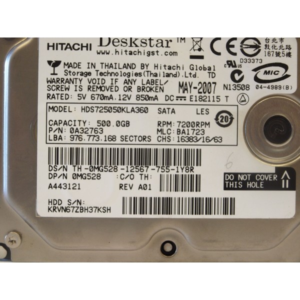 Disque Dur Dell/Emc SAS 3.5 7200rpm 500 Gb : 0MG528