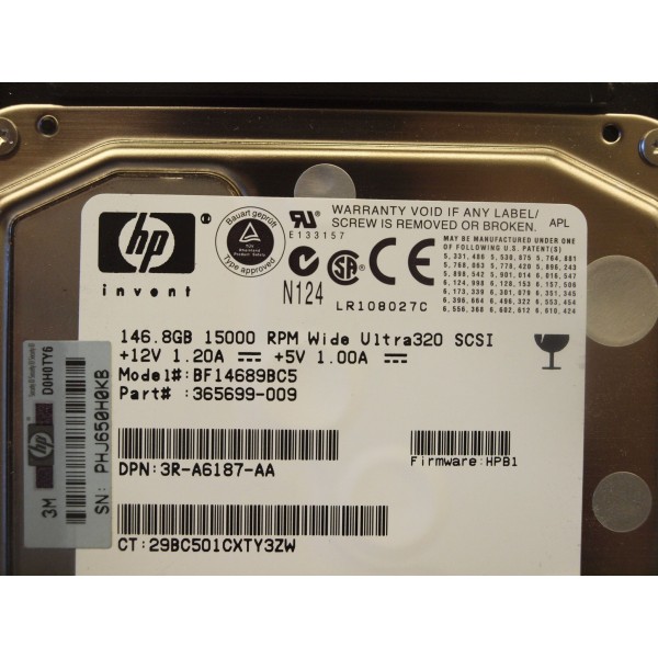 Disque Dur Hp SCSI 3.5 15Krpm 146 Gb 404712-001