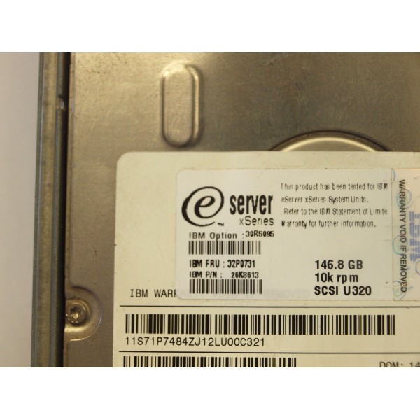 Disco Duro IBM 26K8613 SCSI 3.5" 146 Gigas 10 Krpm