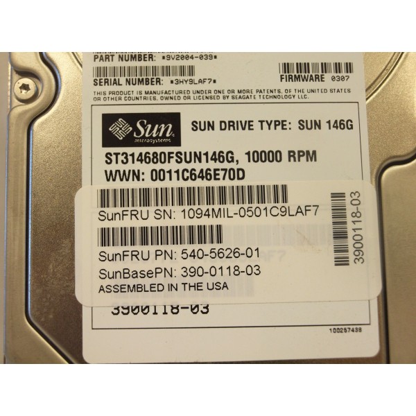 Disque Dur  Sun FC 3.5 10Krpm 146 Gb 390-0118-03