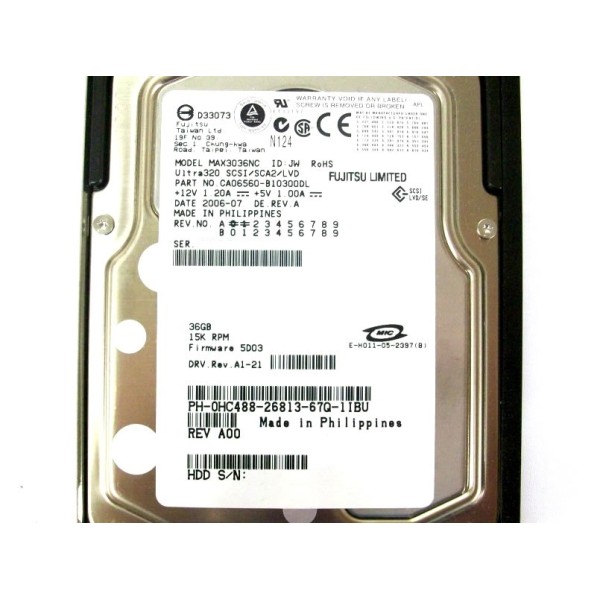 Hard Drive DELL HC488 SCSI 3.5" 36 Gigas 15 Krpm