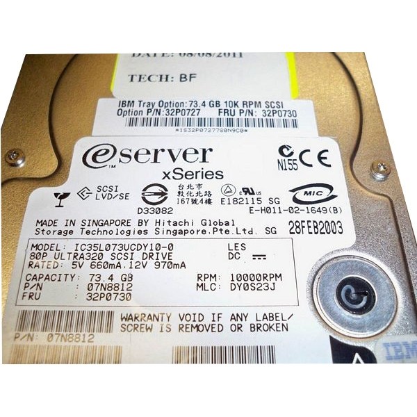 Disco Duro IBM 32P0727 SCSI 3.5" 72 Gigas 10 Krpm