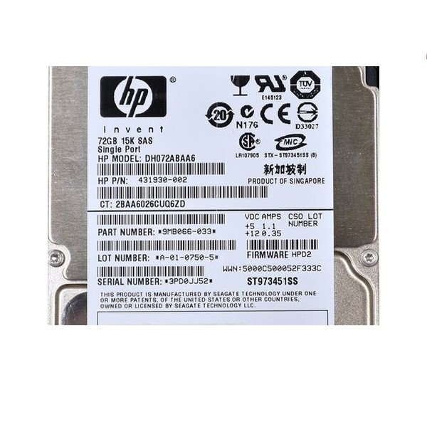 Hard Drive HP 431930-002 SAS 2.5" 72 Gigas 15 Krpm