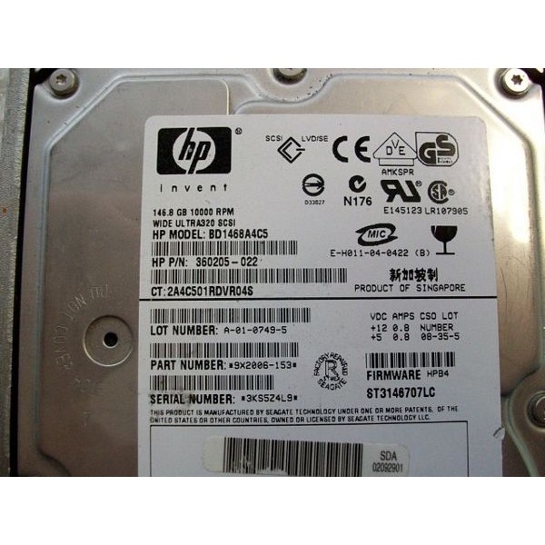 Disco Duro HP 271837-010 SCSI 3.5" 146 Gigas 10 Krpm